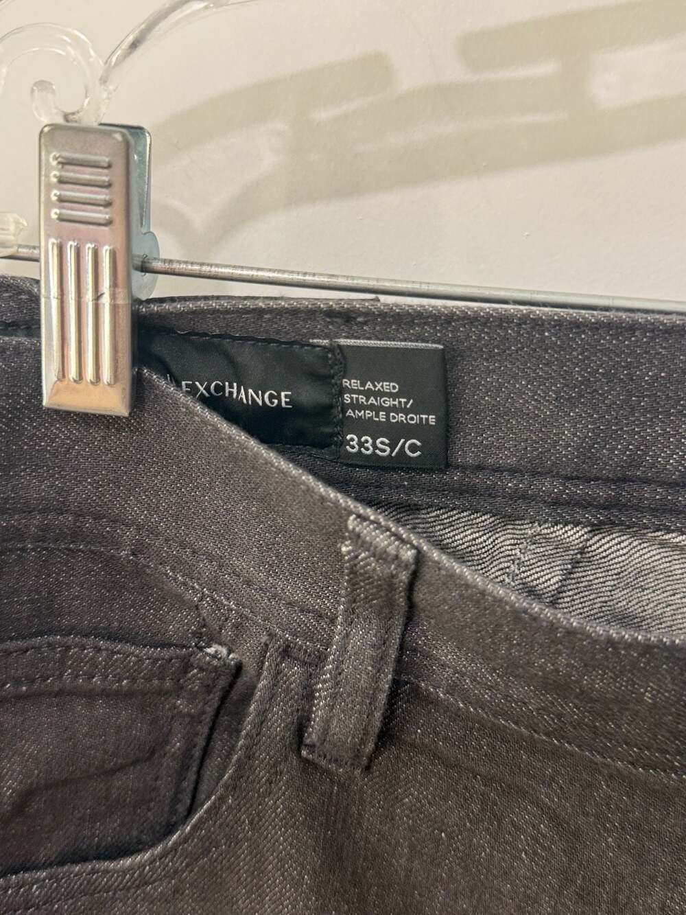 Armani Exchange A|X Relaxed Straight Leg 5-Pocket Jeans, Black - Picture 2 of 10
